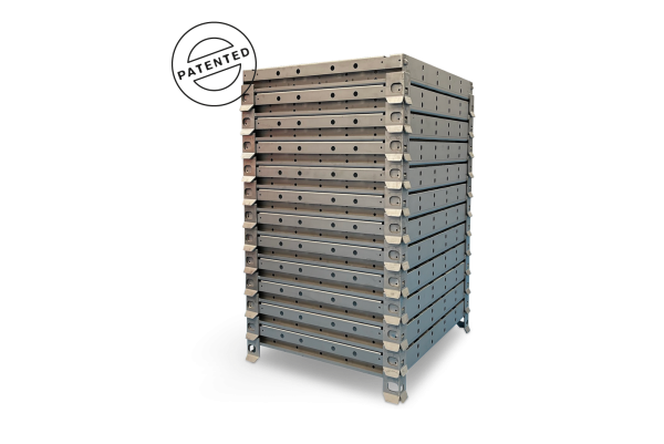 Multi-Mould Tower for Cooking Meat Products